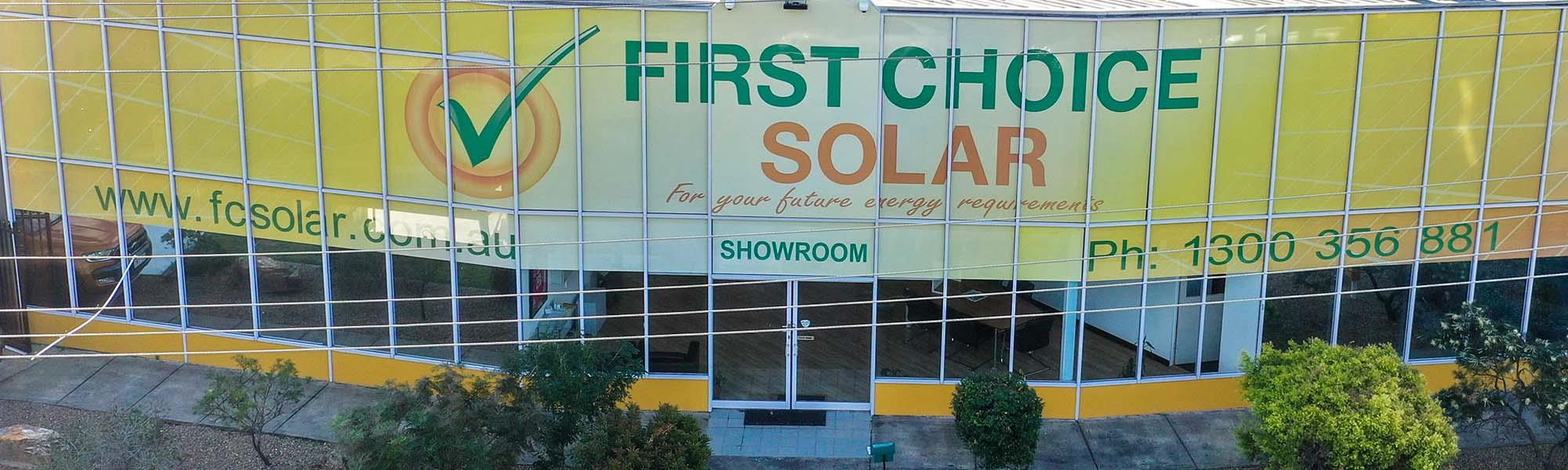 first choice solar showroom signage