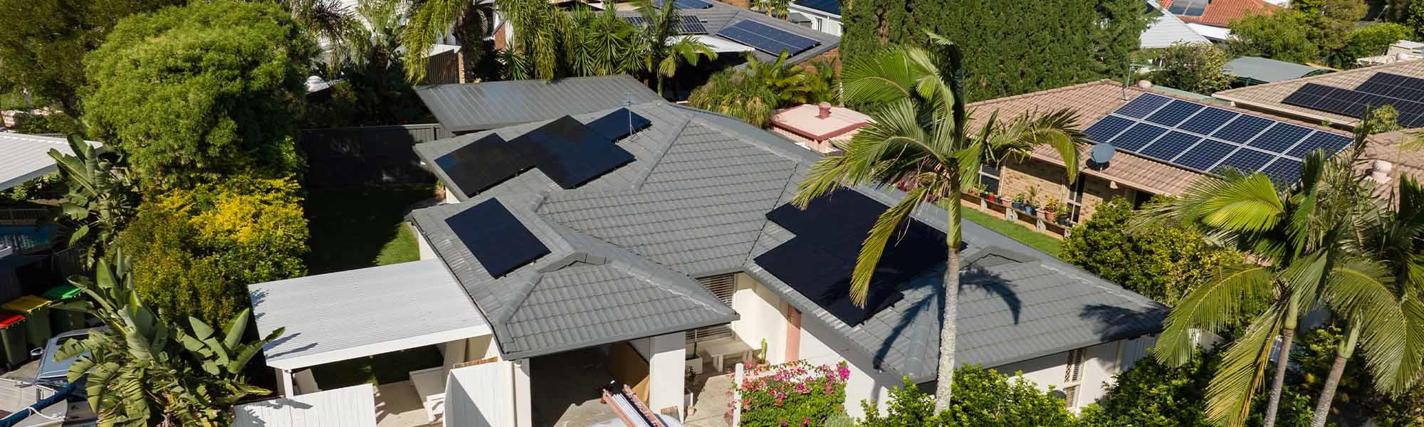 solar on roof in residential area