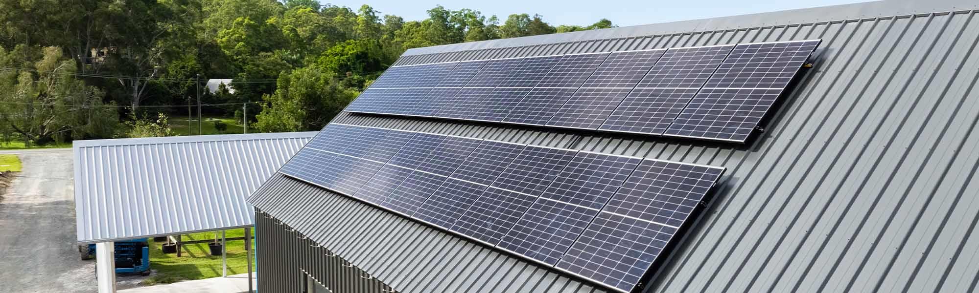 solar panels on industrial shed