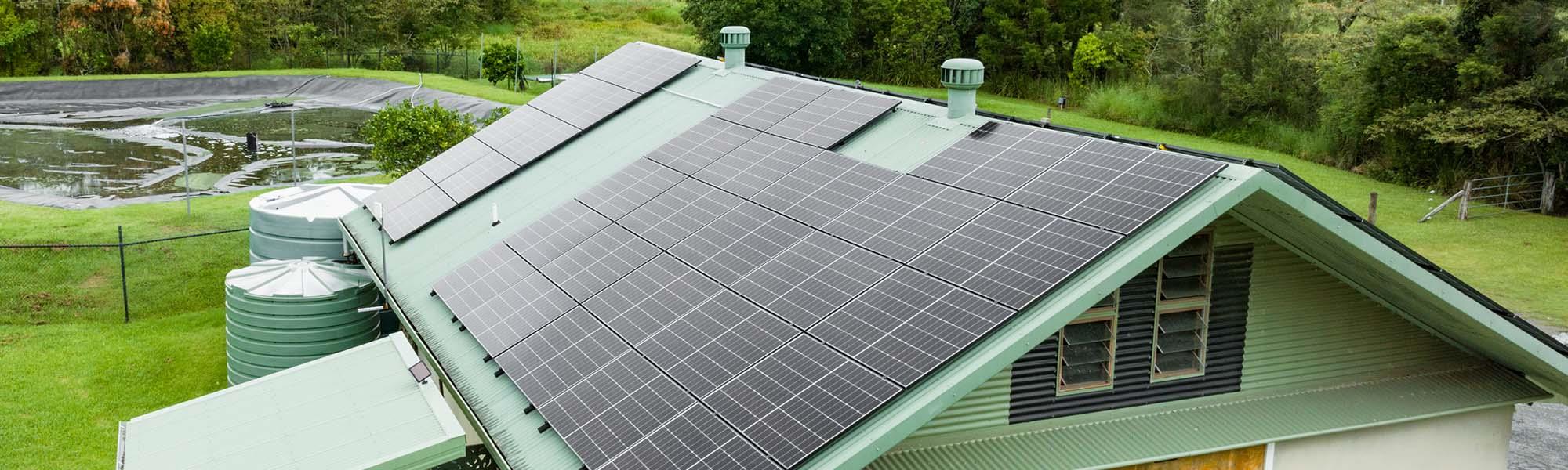 solar panels on roof of house