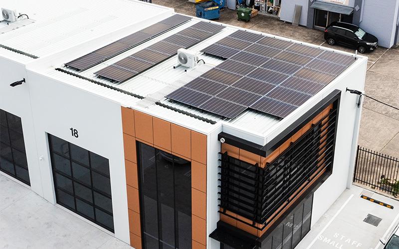 roof of building with solar